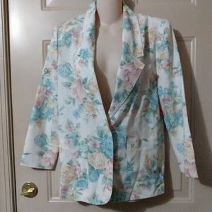 Vtg 80s oversized floral blazer ehl